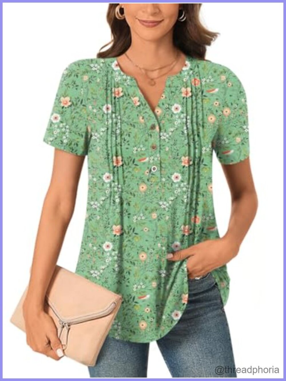 Women's Summer Tunic Top Short Sleeve Button Down Blouse Casual